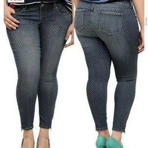 Torrid stiletto ankle zip skinny polka dot jegging